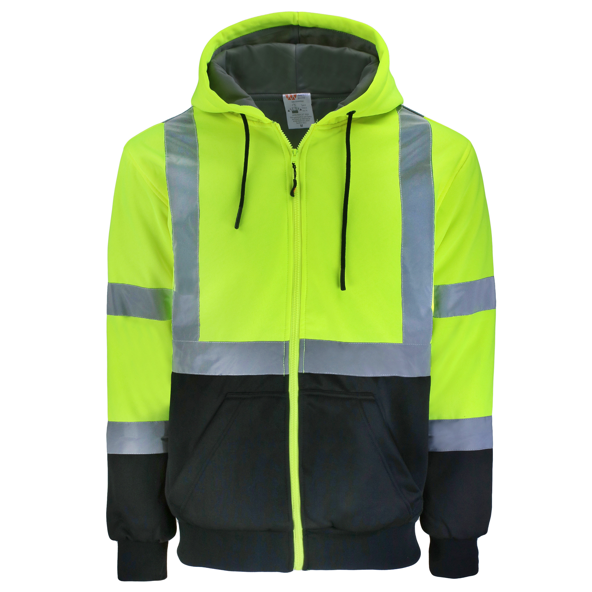 Picture of Safety Brite SB-C3HWBBZ Class 3 Hi Vis Full Zip Heavy Weight Sweatshirt with Black Bottom